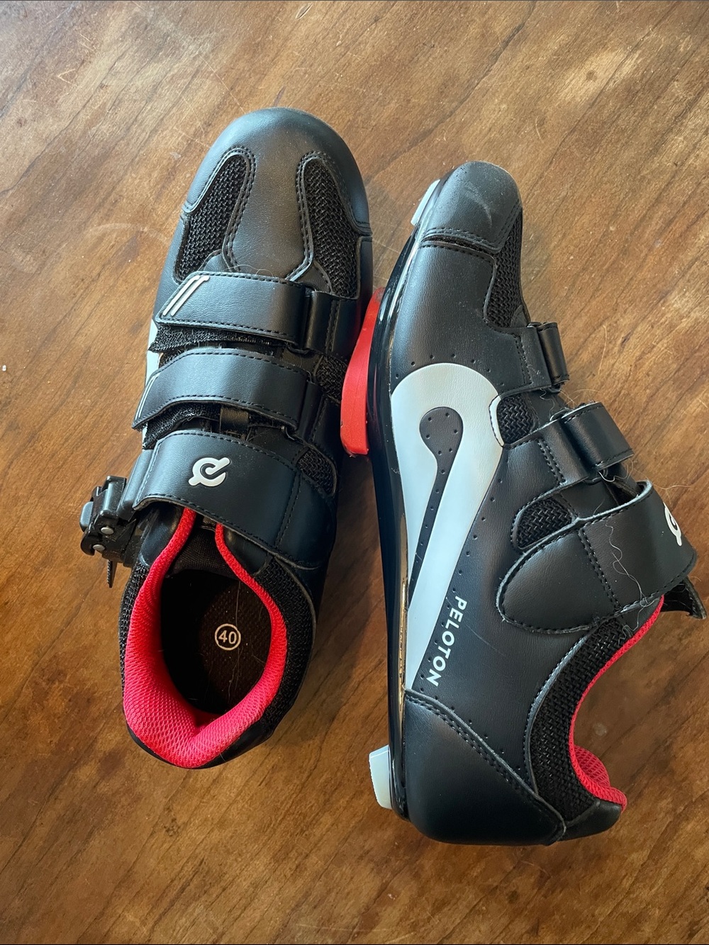 Peloton Black and Red Cycling Sneakers